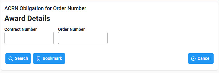 The image provides a preview of the ACRN Obligation for Order Number Report Results Overview.