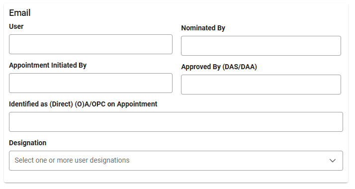 The image provides a preview of the Access Online Merged Data Report Search Criteria Email section.