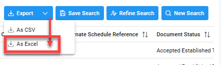 The image provides a preview of the GFP Plant Clearance Export Results button.