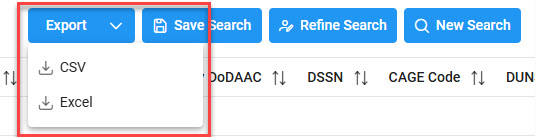 The image provides a preview of the Records Destruction Report Award Search.