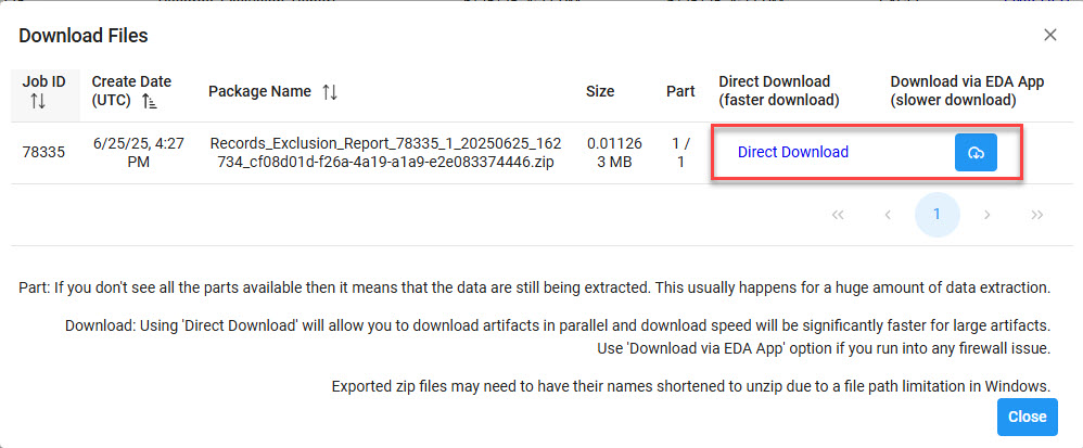 The image provides a preview of the Records Exclusion Report Search Overview.