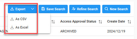 The image provides a preview of the User Report Export button location.