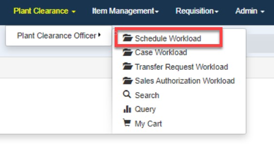 This image displays a sample image of Schedule Workload in GFP