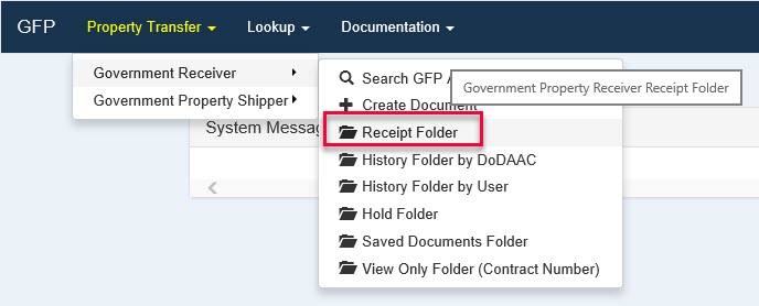 GFP Government Receiver working Receipt Excel Download.