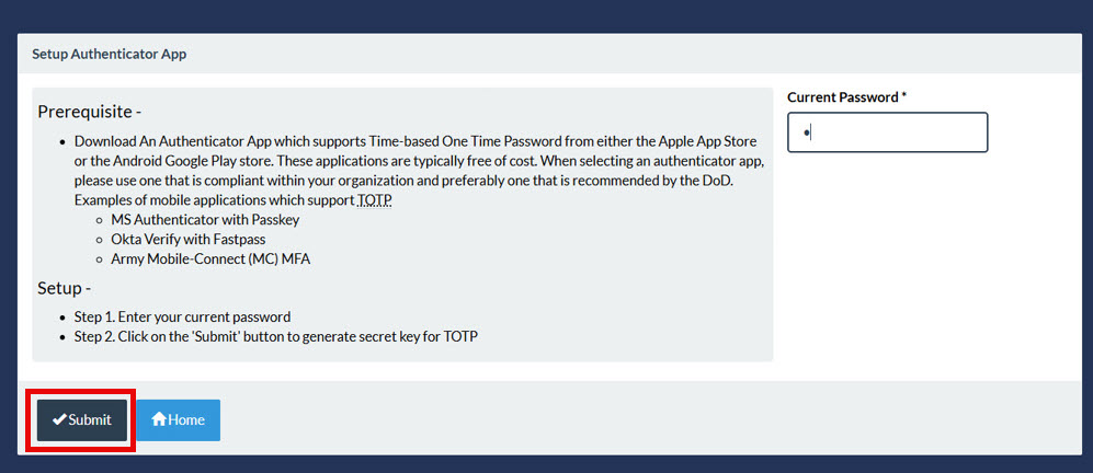 The image provides a preview of entering a password to generate secret key and QR code.