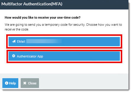 The image provides a preview of user's MFA OTP Method Selection options.