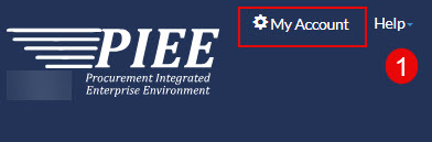 The image provides a preview of the PIEE Portal page and the My Account link.