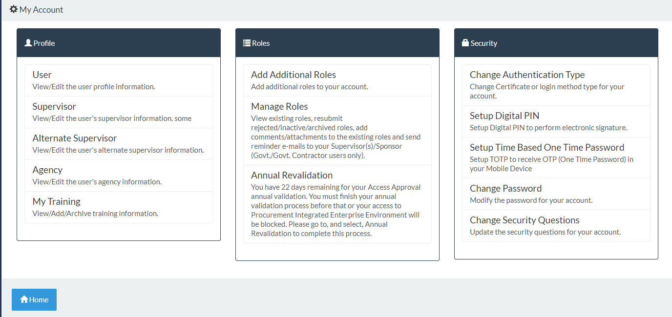 State/Local Employee Annual Revalidation page