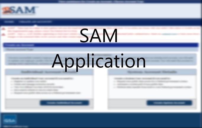 The image provides a blurred preview of the SAM application after opening it.
