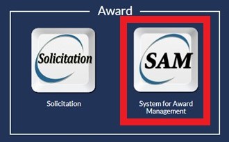 This image displays the login SAM icon that allows users to access the application.