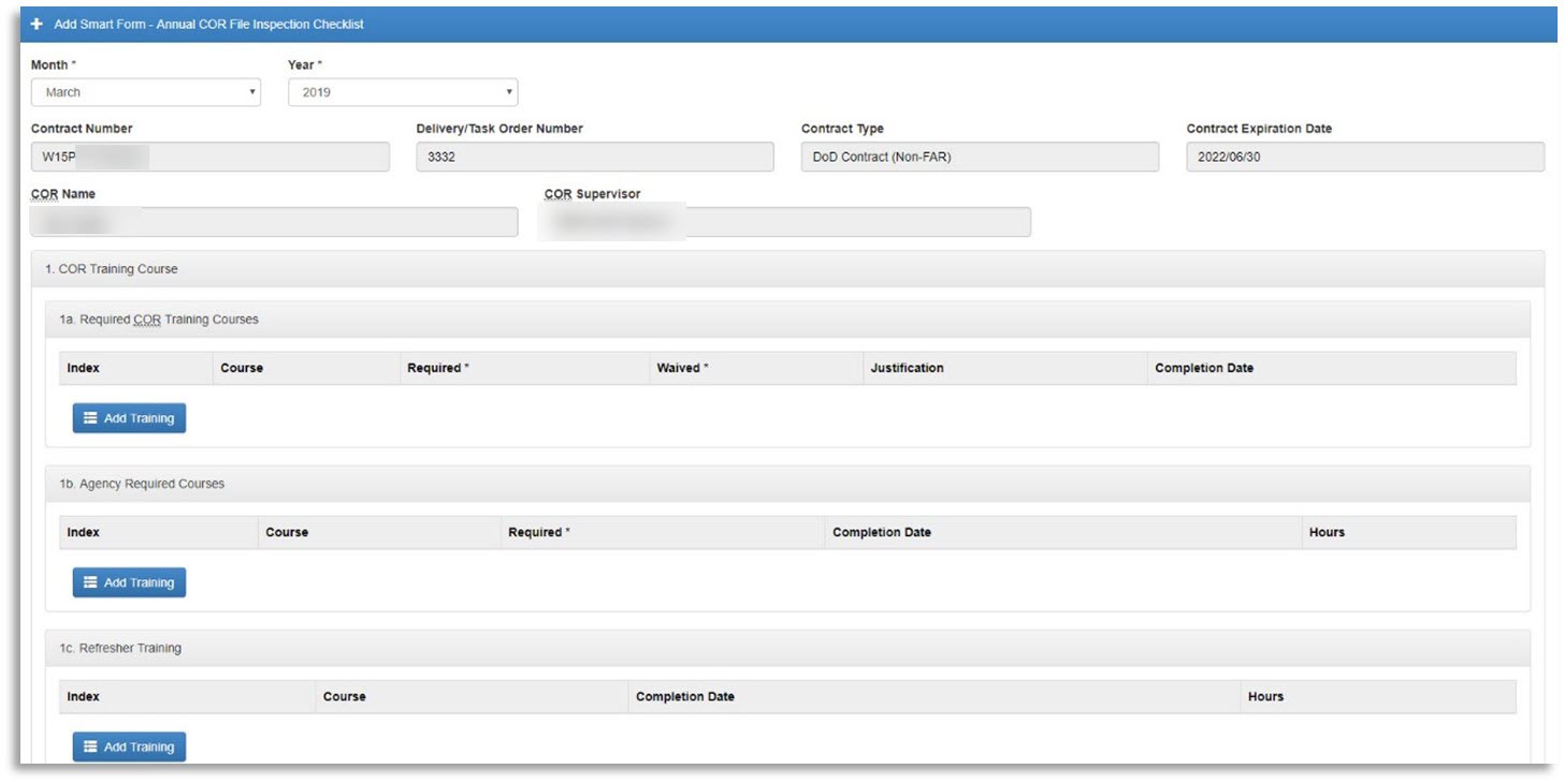 The image provides a preview of the Annual COR File Inspection Checklist Overview.