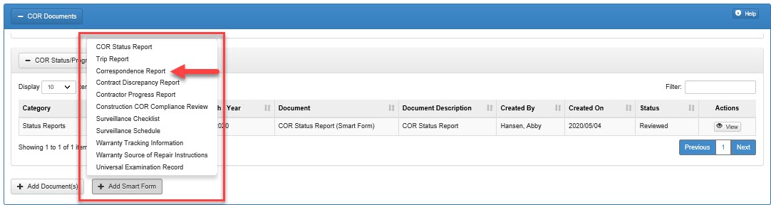 The image provides a preview of the Correspondence Report Overview.