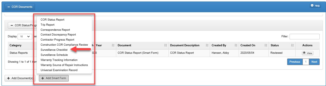 The image provides a preview of the Surveillance Checklist Overview.