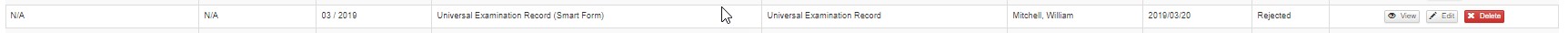 The image provides a preview of the Universal Examination Record Overview.